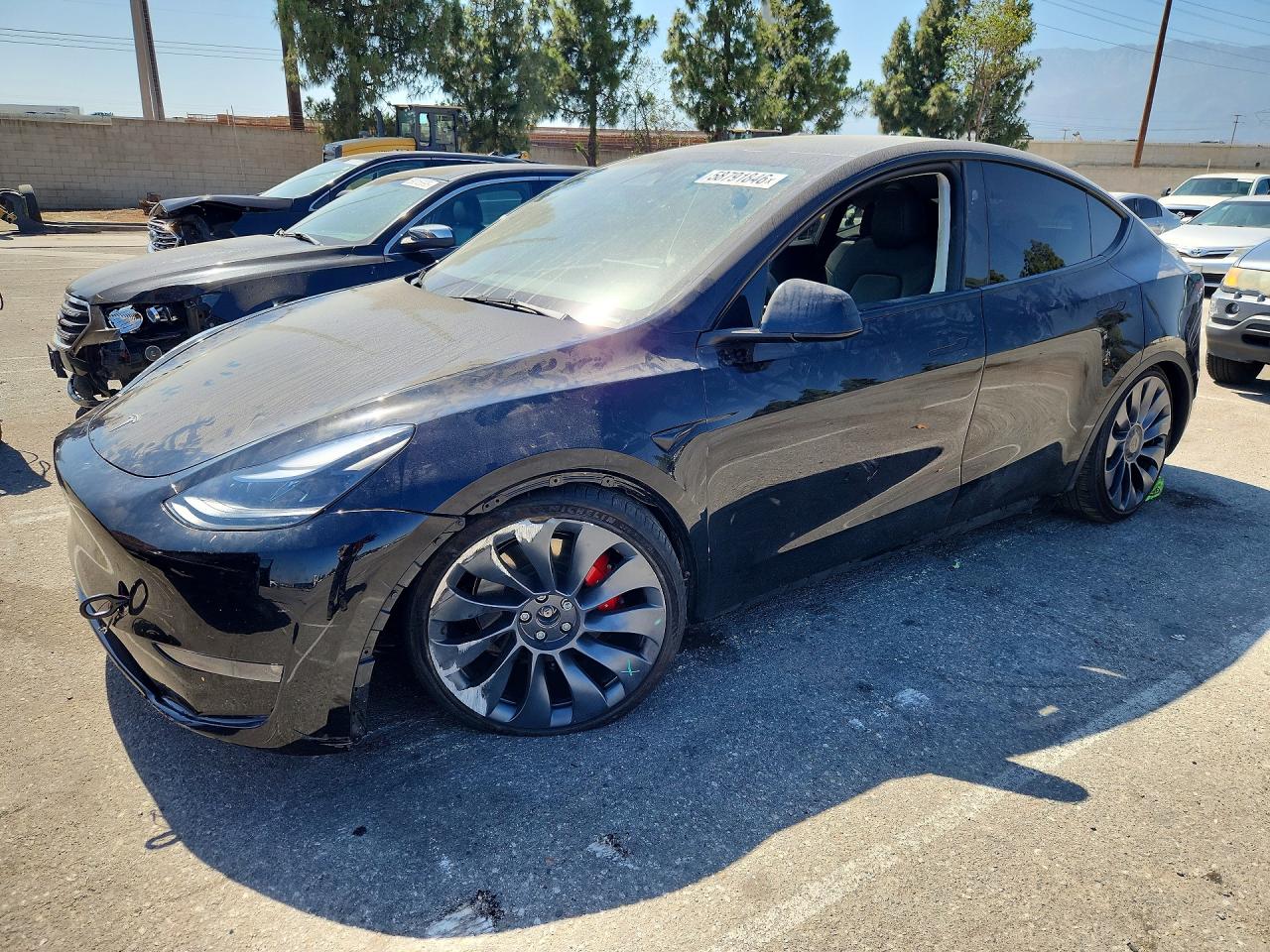 2023 Tesla Model Y Performance, VIN 7SAYGDEFXPF839848 — Undercarriage