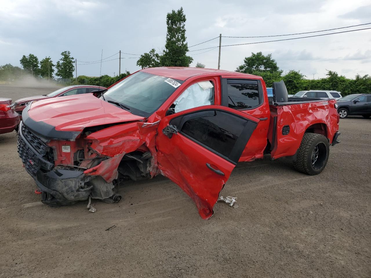 2019 Chevrolet Silverado 1500 Custom Trail Boss, VIN 1GCPYCEF9KZ365491 — Frame damage