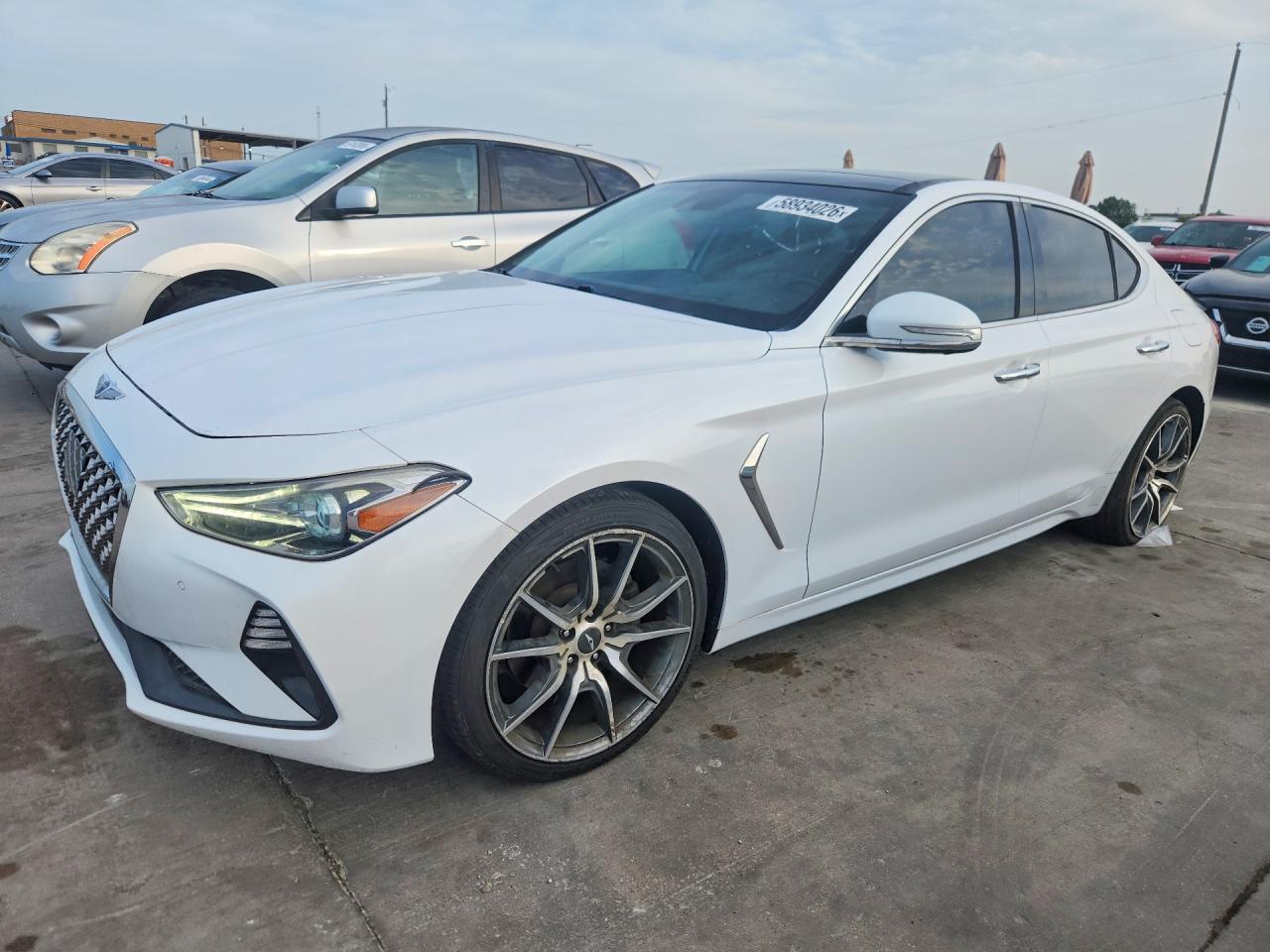 2019 Genesis G70 Advanced, VIN KMTG44LAXKU022468 — Rear end