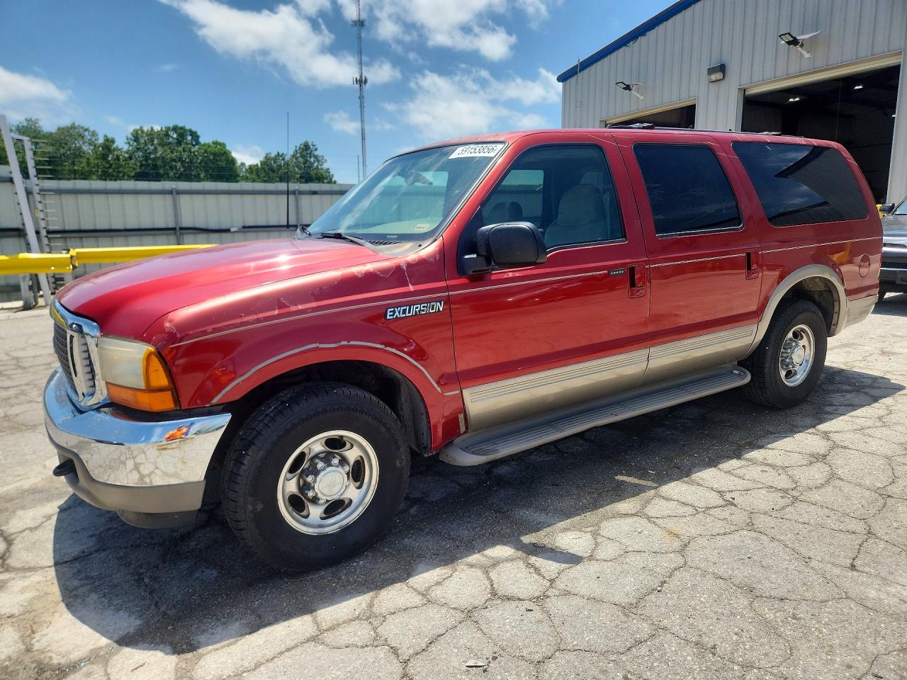 2000 Ford Excursion Limited, VIN 1FMNU42L1YEC70261 — Hail