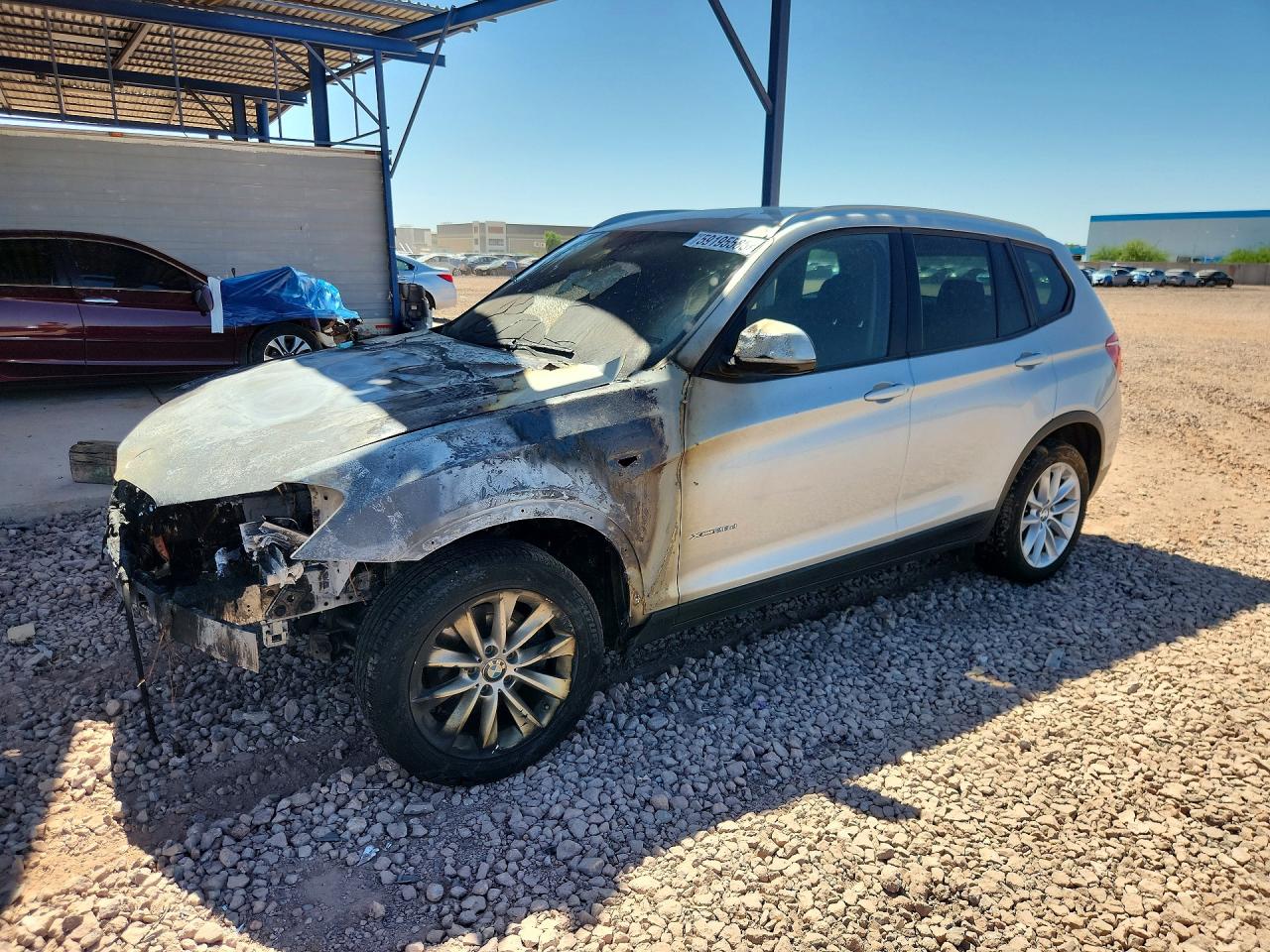 2015 BMW X3 xDrive28d, VIN 5UXWY3C5XF0E96821 — Engine fire