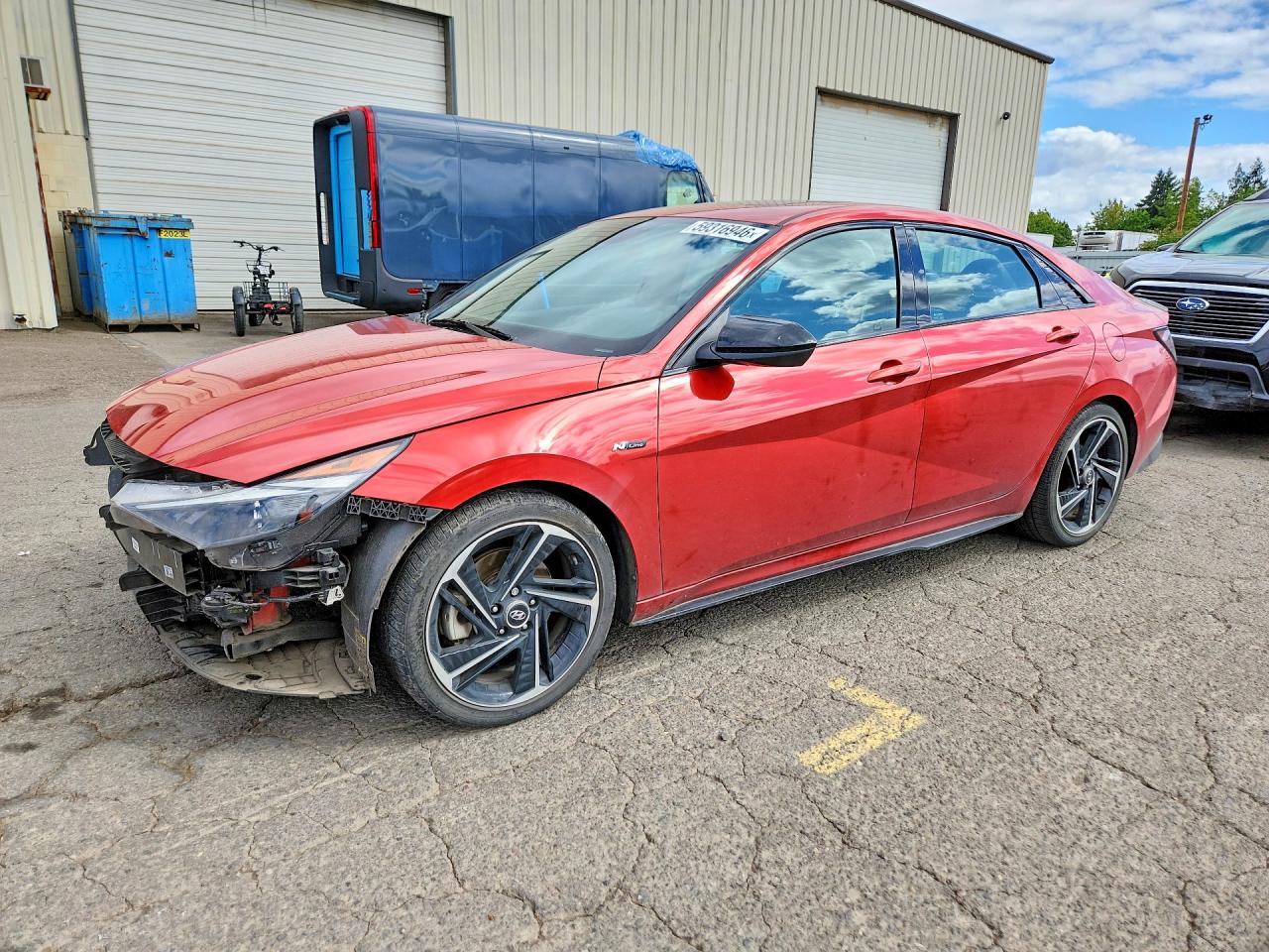 2022 Hyundai Elantra N Line, VIN KMHLR4AF7NU327021 — Перед