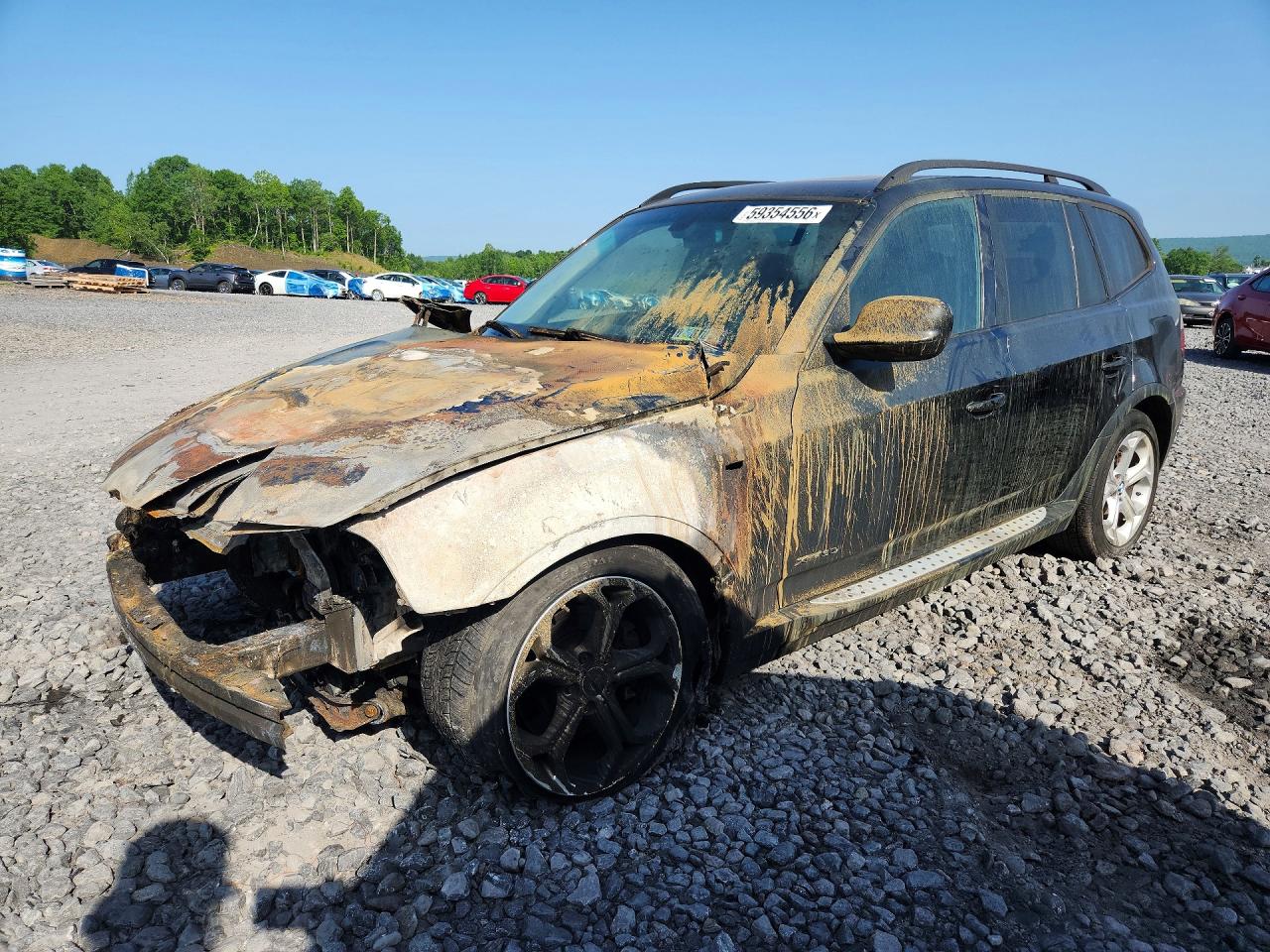2010 BMW X3 xDrive30i, VIN WBXPC9C45AWJ31581 — Engine fire