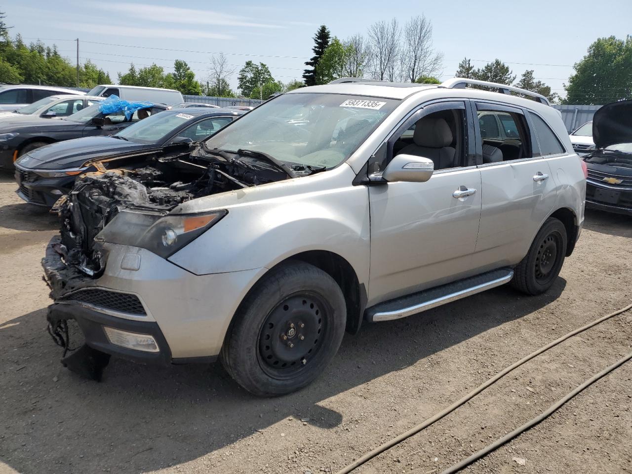 2011 Acura MDX Technology, VIN 2HNYD2H61BH000996 — Engine fire