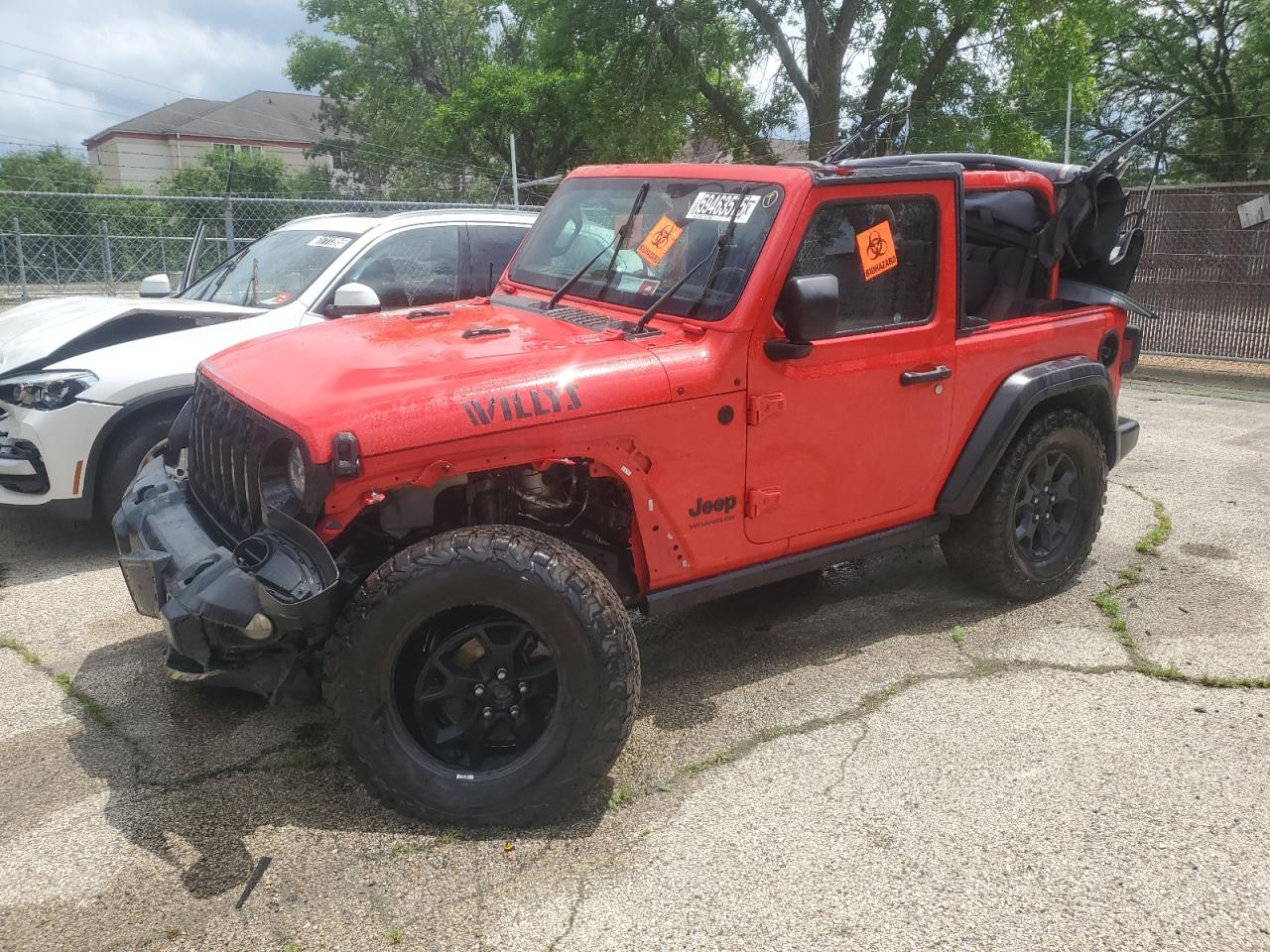 2022 Jeep Wrangler Willys, VIN 1C4GJXAN2NW227144 — Biohazard / chemical