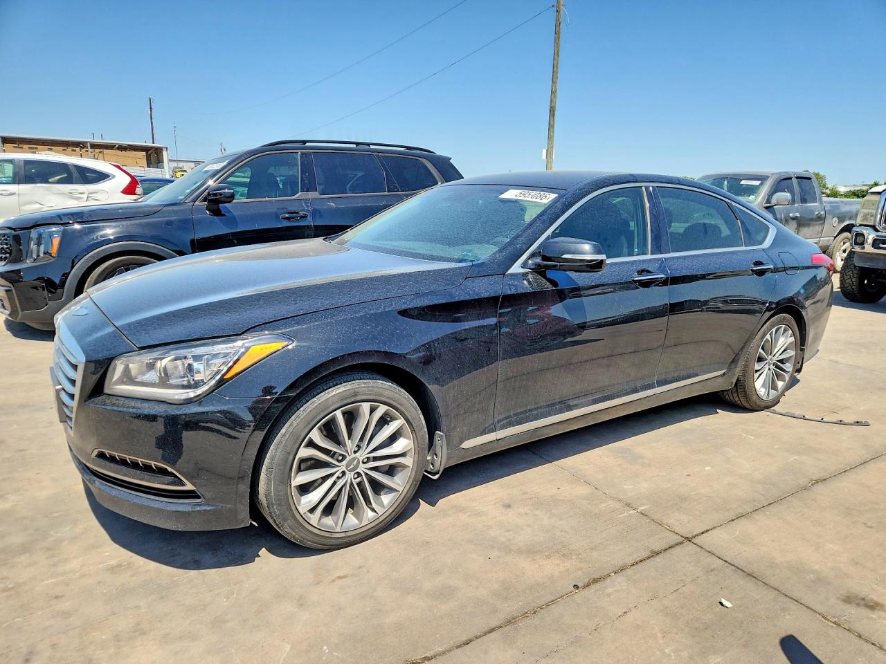 2016 Hyundai Genesis 3.8L, VIN KMHGN4JE7GU124945 — Rear end