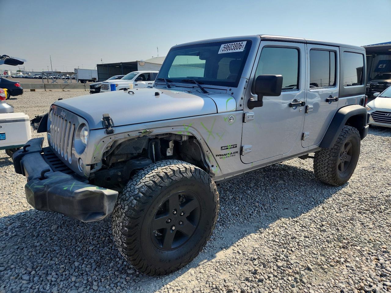 2015 Jeep Wrangler Unlimited Sport, VIN 1C4BJWDG9FL739715 — Front end