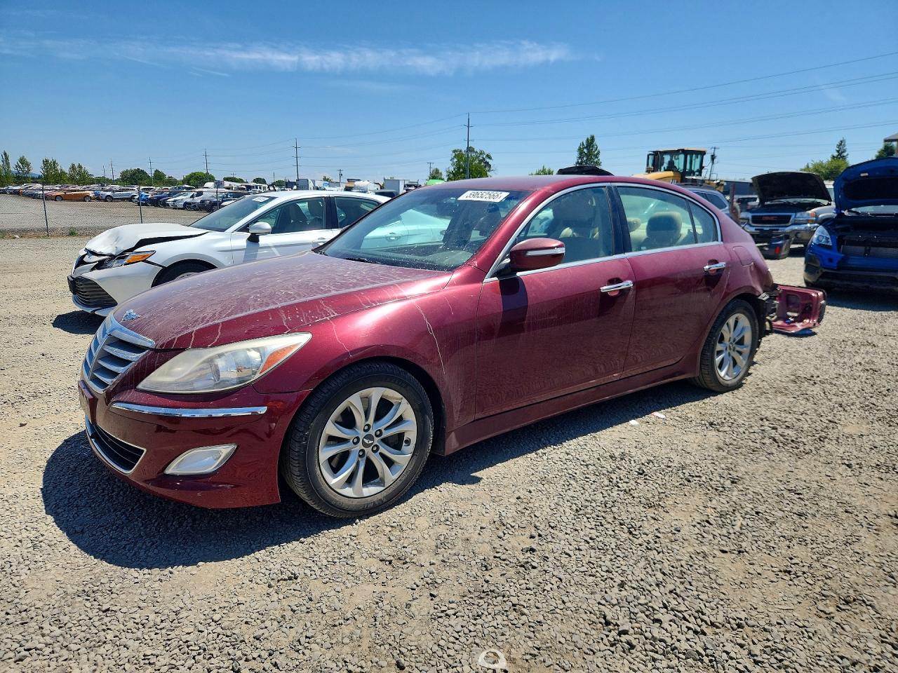 2012 Hyundai Genesis 3.8L, VIN KMHGC4DD7CU179057 — Rear end
