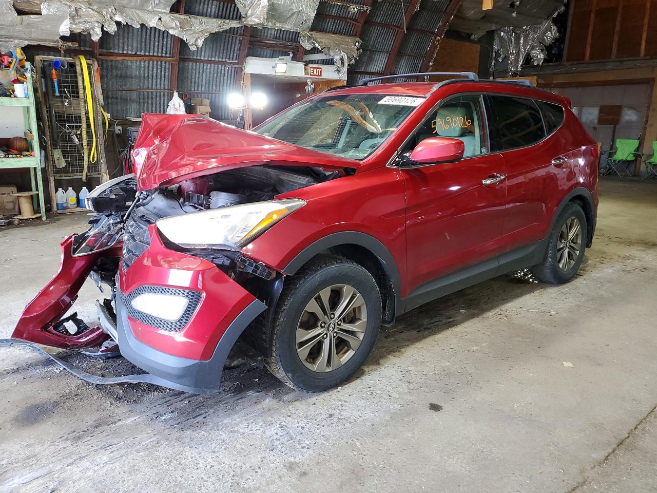 2013 Hyundai Santa Fe Sport, VIN 5XYZUDLB2DG110211 — Front end