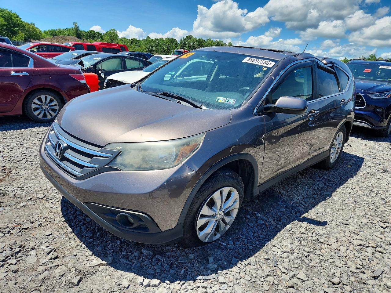 2013 Honda CR-V EX, VIN 5J6RM4H50DL042072 — Крыша