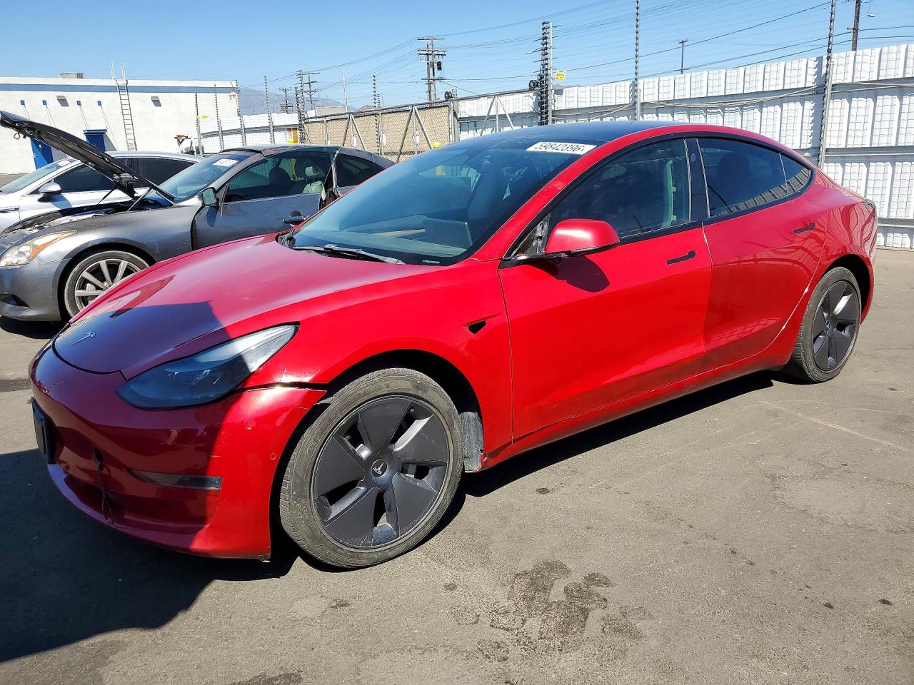2022 Tesla Model 3 Long Range, VIN 5YJ3E1EB1NF273763 — Ранее повреждён