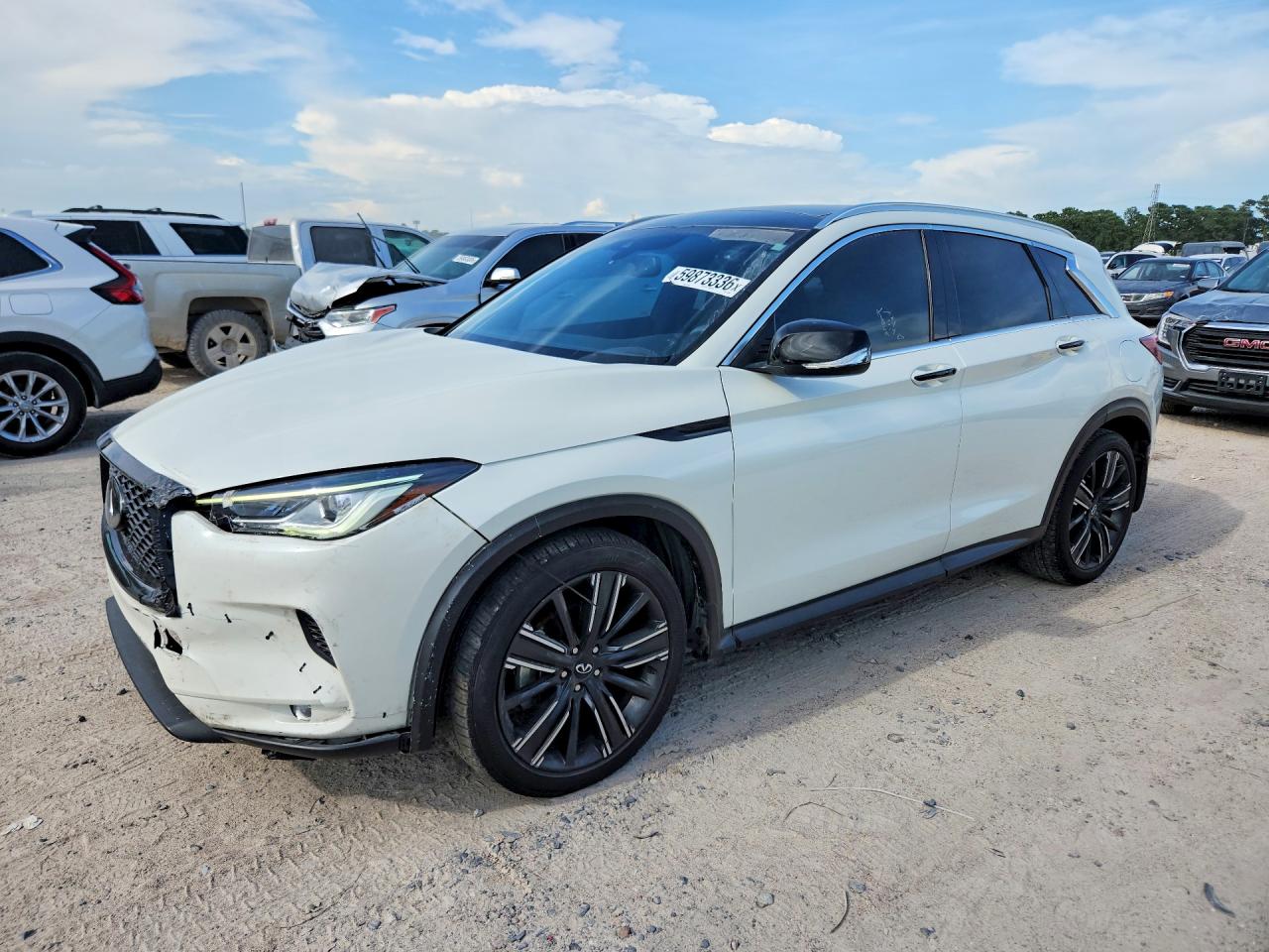 2022 Infiniti QX50 Luxe, VIN 3PCAJ5BB6NF115000 — Front end