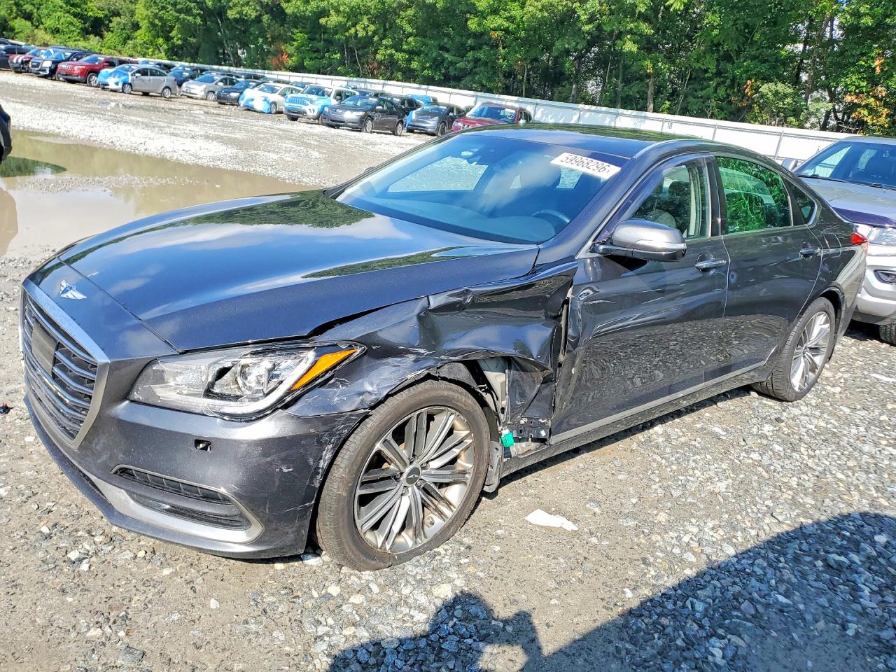 2019 Genesis G80 3.8L, VIN KMHGN4JE7KU289449 — Front end