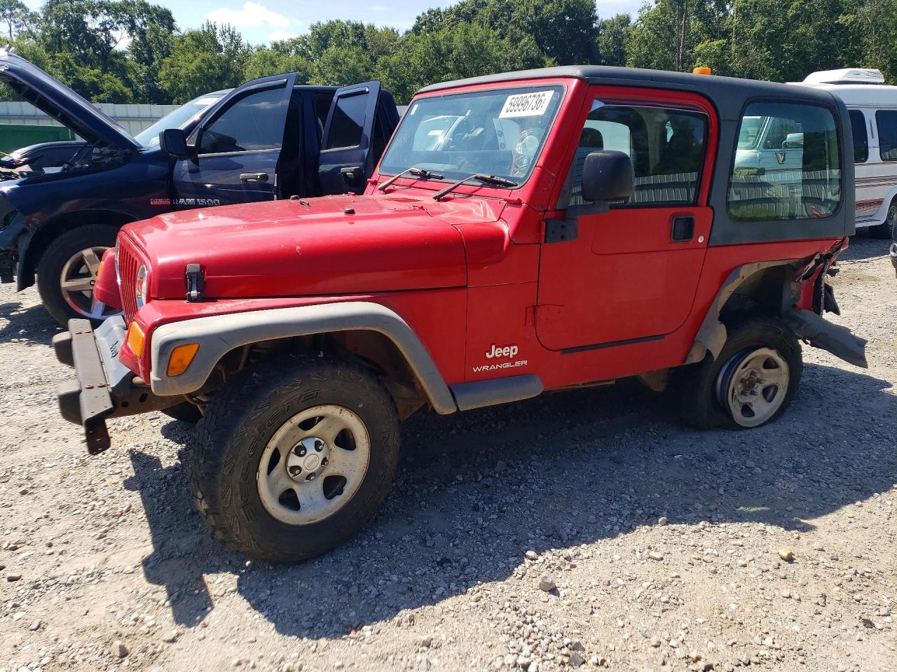 2003 Jeep Wrangler Sport, VIN 1J4F449S93P357516 — Зад