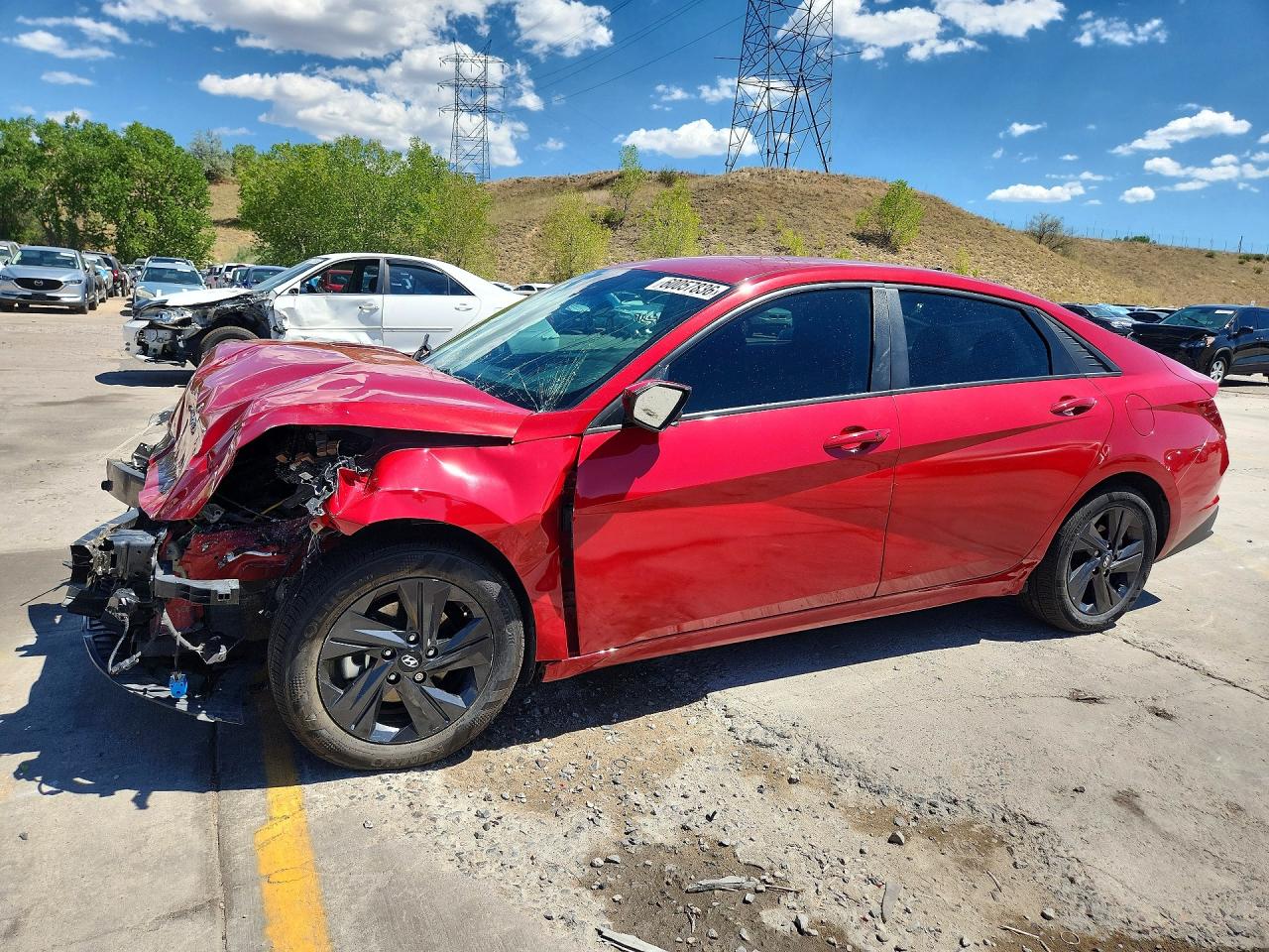 2022 Hyundai Elantra Blue, VIN KMHLM4AJ5NU015072 — Front end
