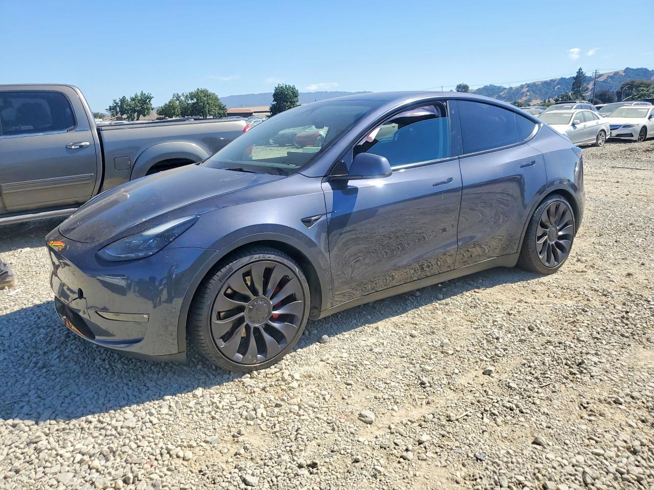 2023 Tesla Model Y Performance, VIN 7SAYGDEF9PF737943 — Undercarriage