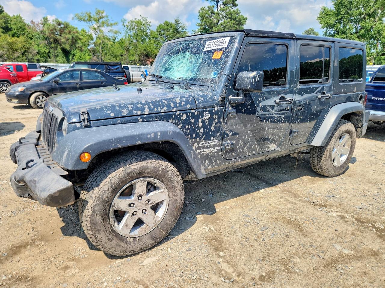 2017 Jeep Wrangler Unlimited Sport, VIN 1C4BJWDG1HL615456 — Опрокидывание