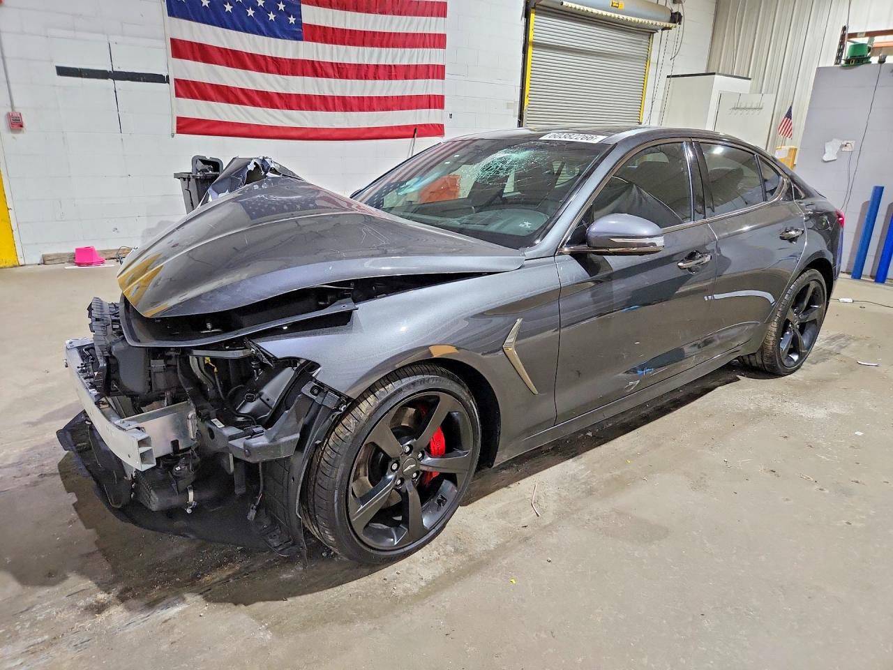 2021 Genesis G70 3.3T, VIN KMTG34LE7MU074472 — Front end
