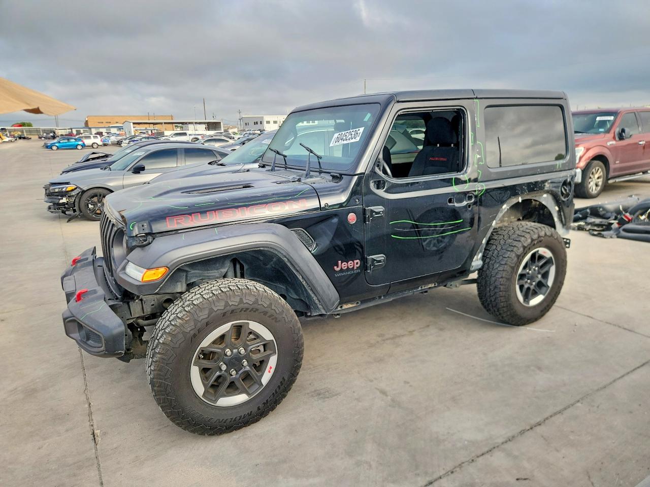 2021 Jeep Wrangler Rubicon, VIN 1C4HJXCNXMW596673 — Vandalism