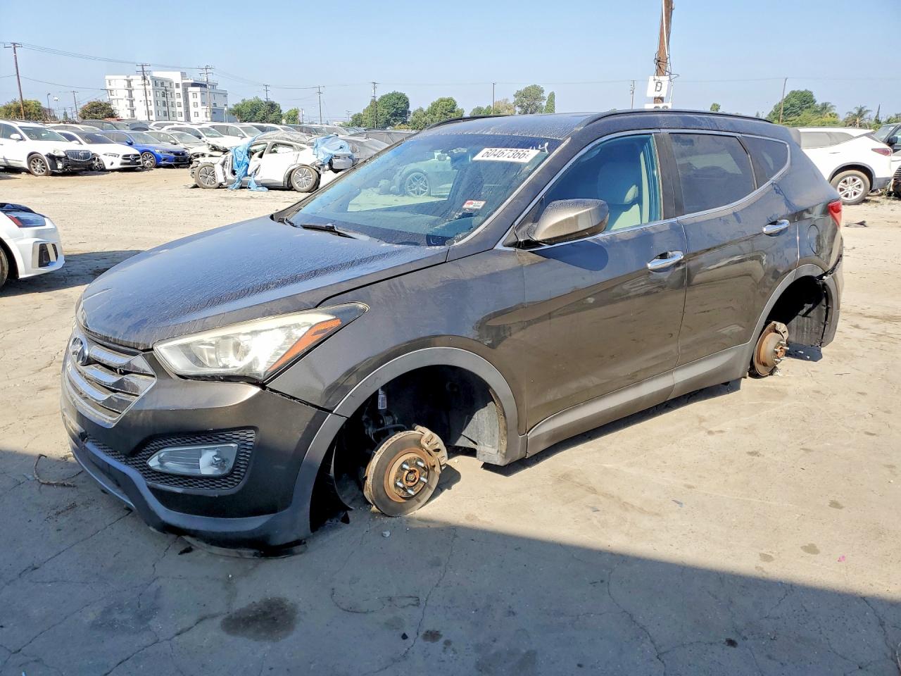 2014 Hyundai Santa Fe, VIN 5XYZU3LB5EG166266 — Stripped