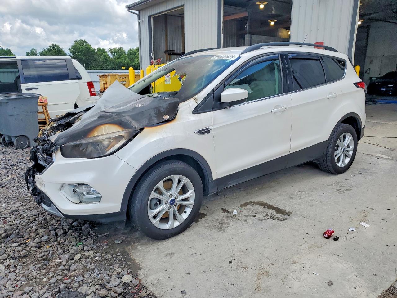 2018 Ford Escape SEL, VIN 1FMCU9HD9JUC86966 — Engine fire