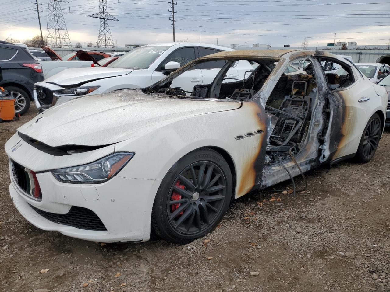 2014 Maserati Ghibli S Q4, VIN ZAM57RTAXE1085730 — Пожар