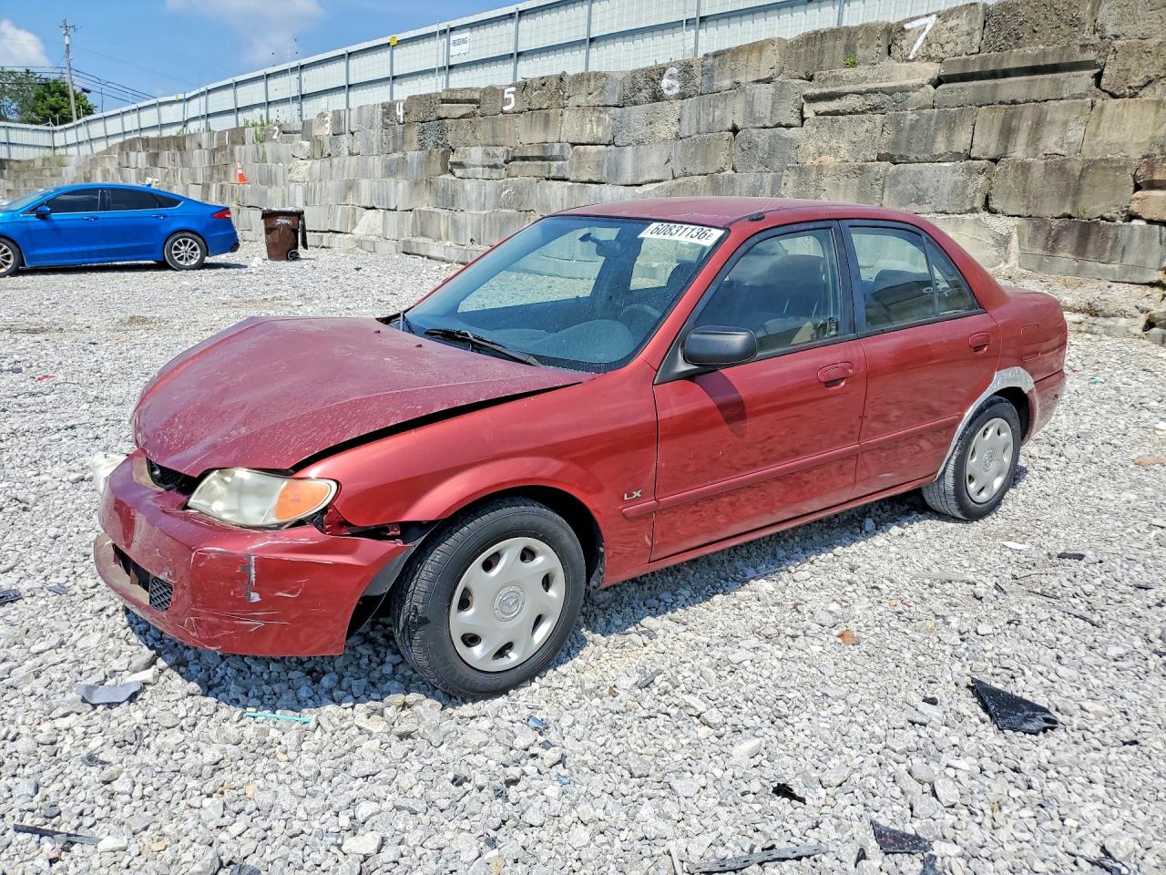 2001 Mazda Protege DX, VIN JM1BJ222X10434766 — Front end