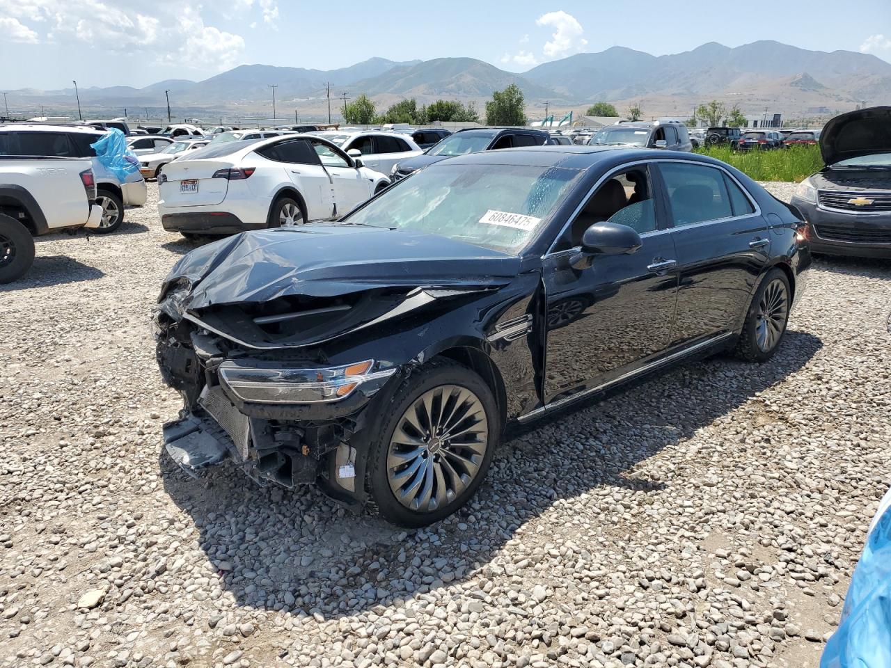 2020 Genesis G90 Ultimate, VIN KMTF54PH7LU075808 — Перед
