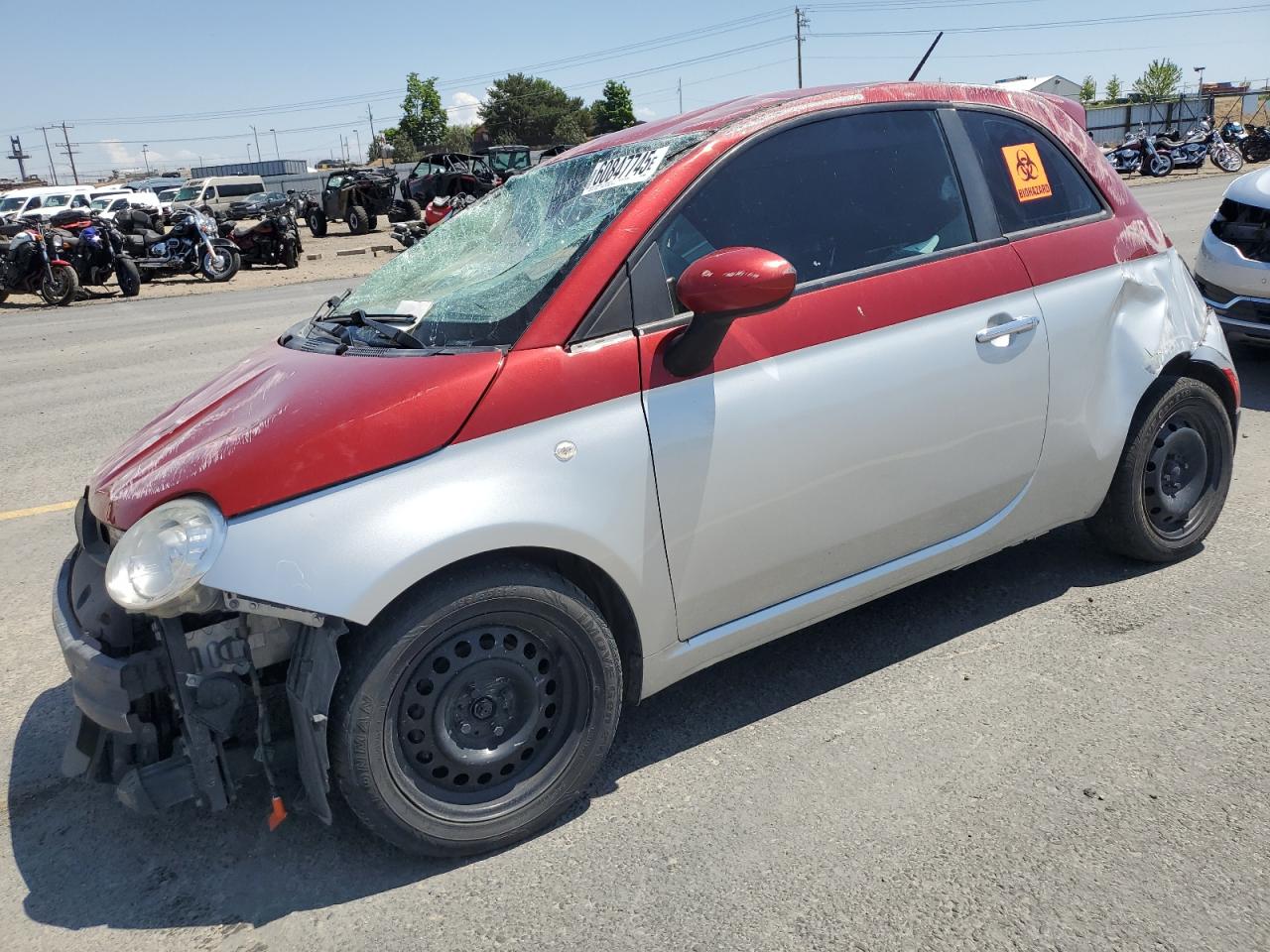 2013 FIAT 500 Pop, VIN 3C3CFFAR0DT693385 — Rollover
