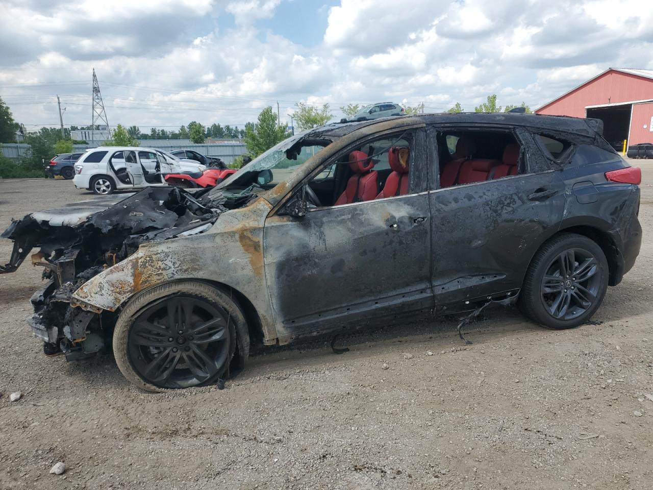 2022 Acura RDX w/A-Spec Package, VIN 5J8TC2H66NL804500 — Engine fire