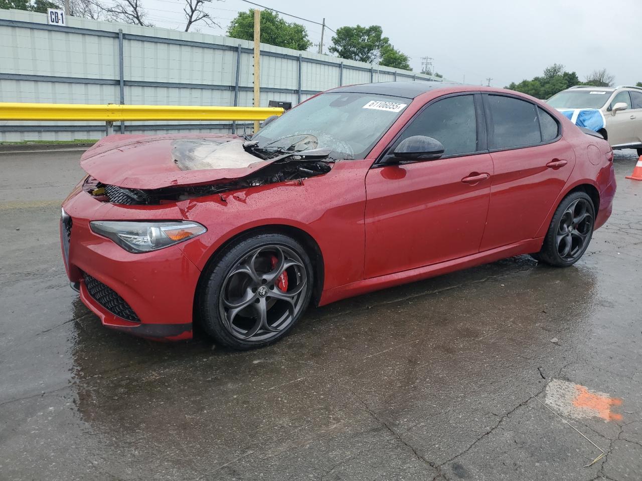 2019 Alfa Romeo Giulia Ti, VIN ZARFANBN3K7606373 — Engine fire