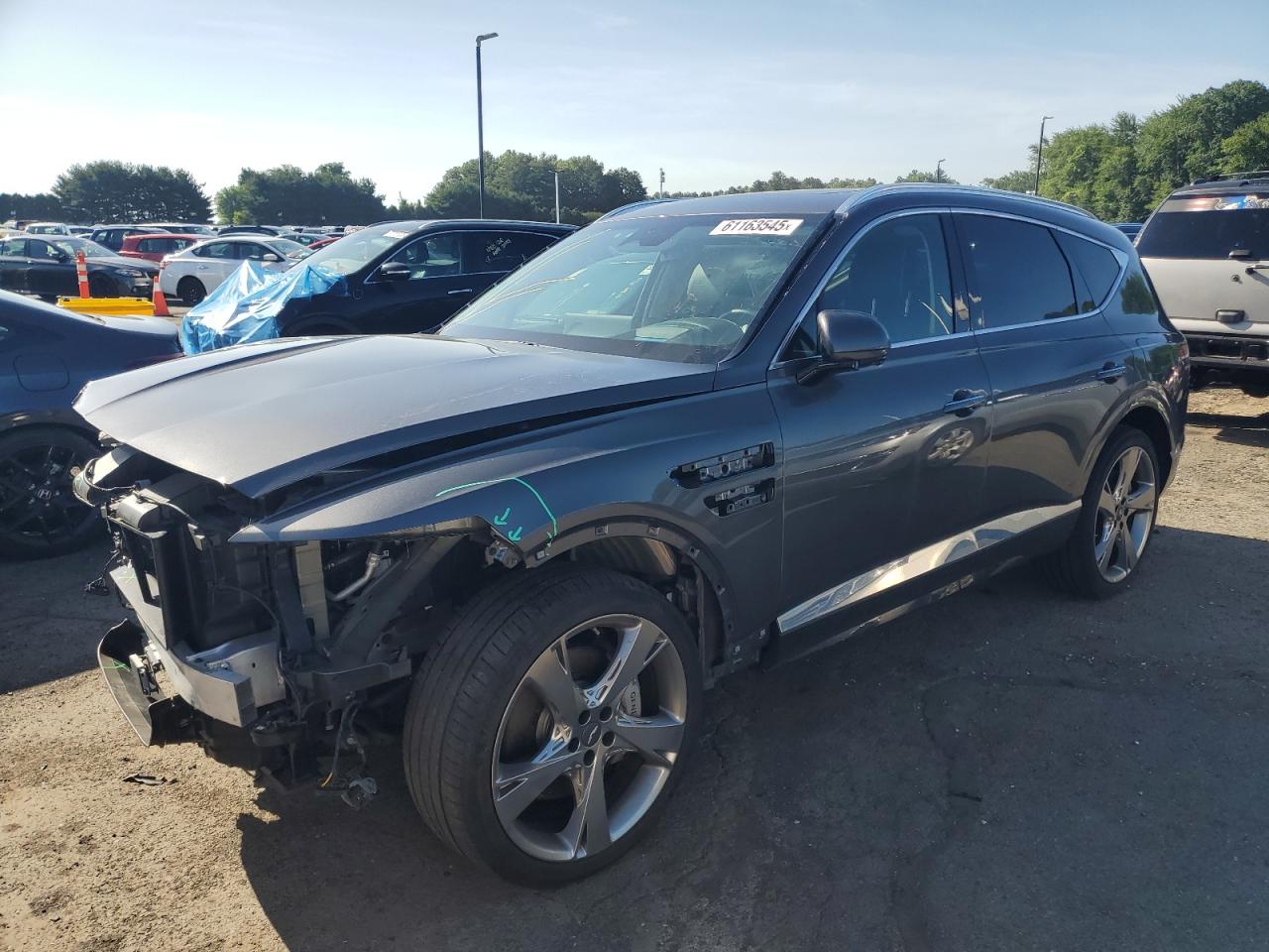 2023 Genesis GV80, VIN KMUHCESC5PU124389 — Frame damage