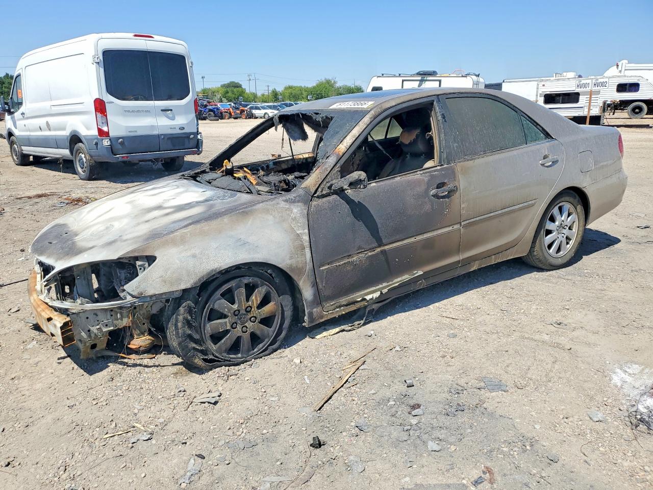 2002 Toyota Camry LE, VIN JTDBE32K320127581 — Burn