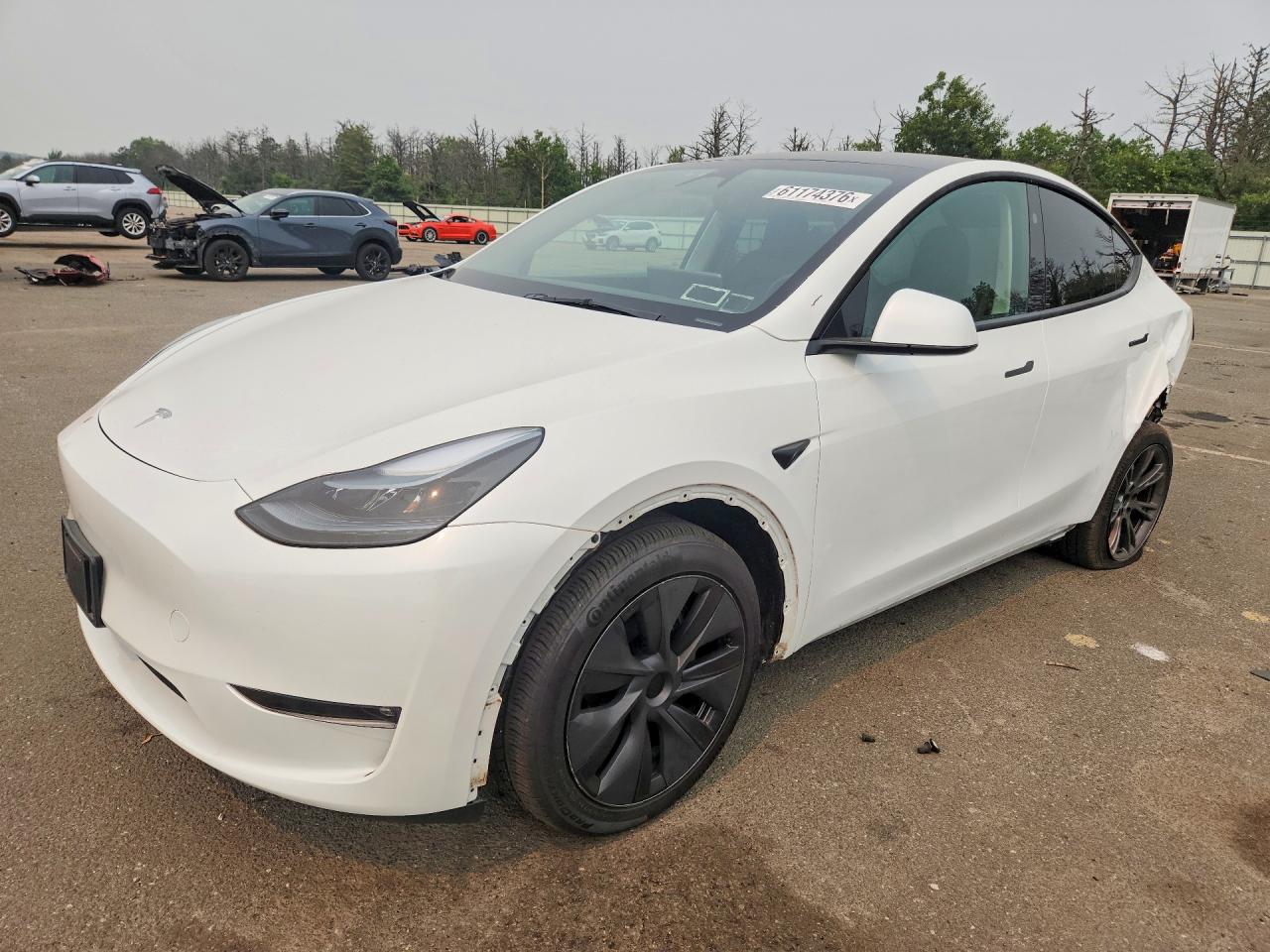 2024 Tesla Model Y Long Range, VIN 7SAYGDEE9RF185421 — Rear end