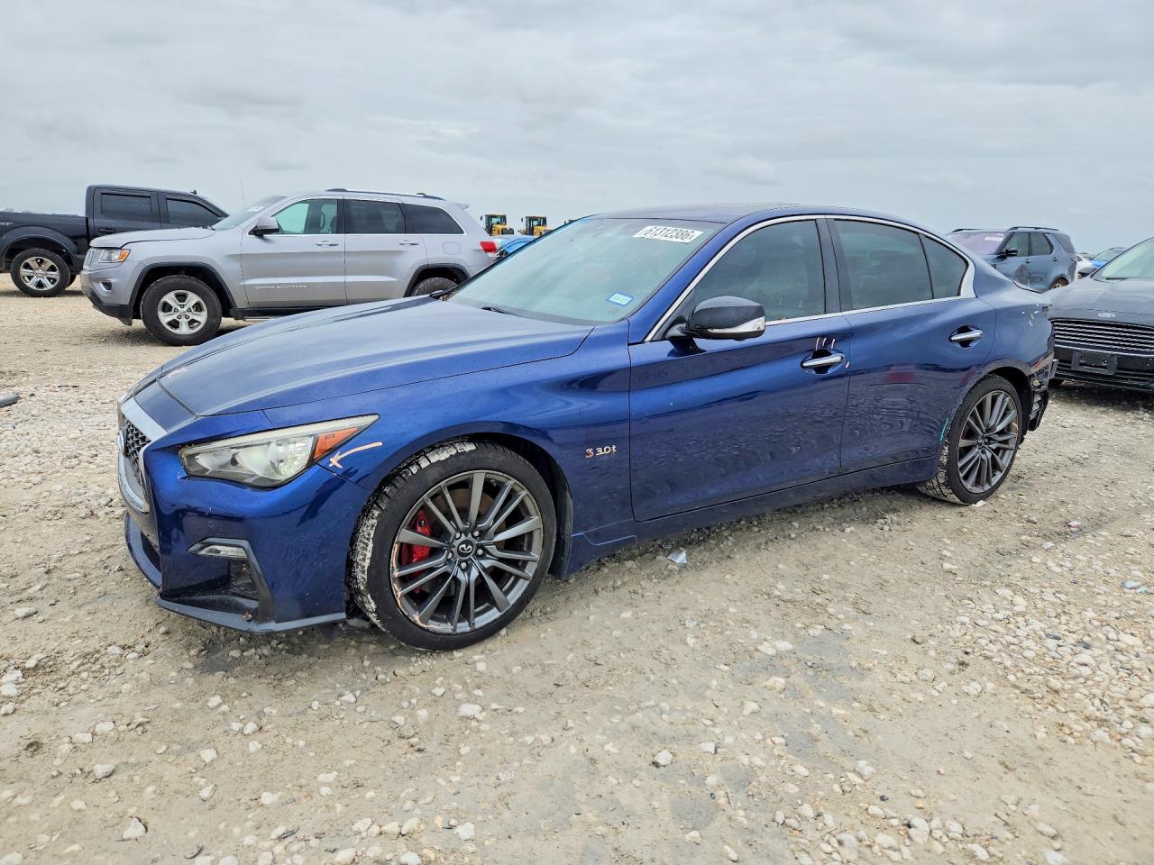 2019 Infiniti Q50 Red Sport 400, VIN JN1FV7AR6KM800141 — Rear end