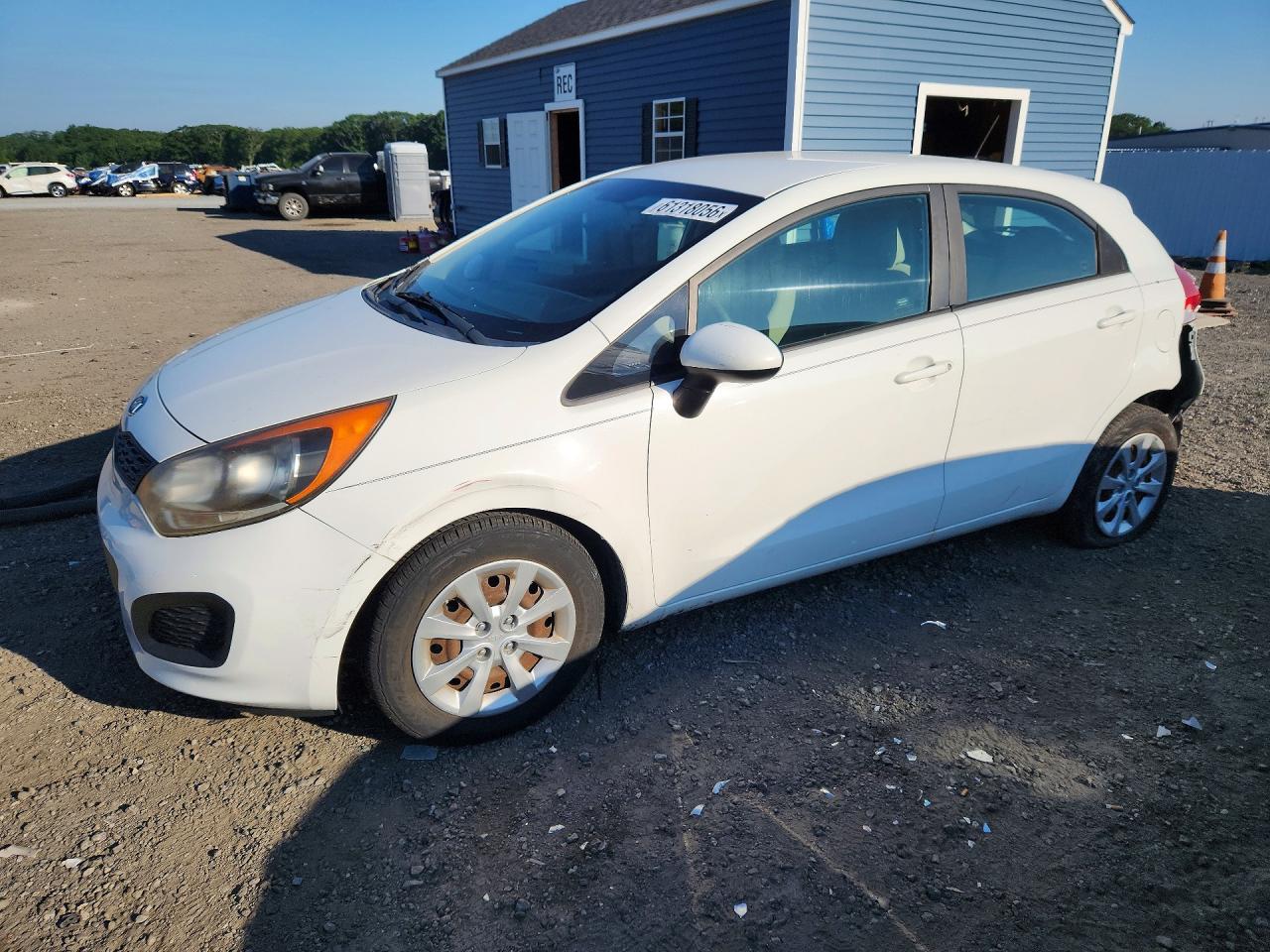 2013 Kia Rio LX, VIN KNADM5A33D6106597 — Rear end