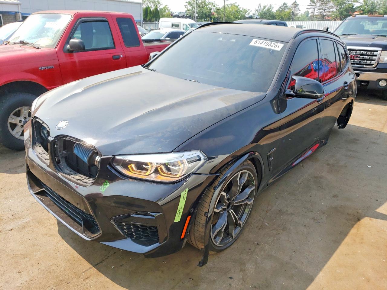 2021 BMW X3 M, VIN 5YMTS0C08M9G40441 — Rear end