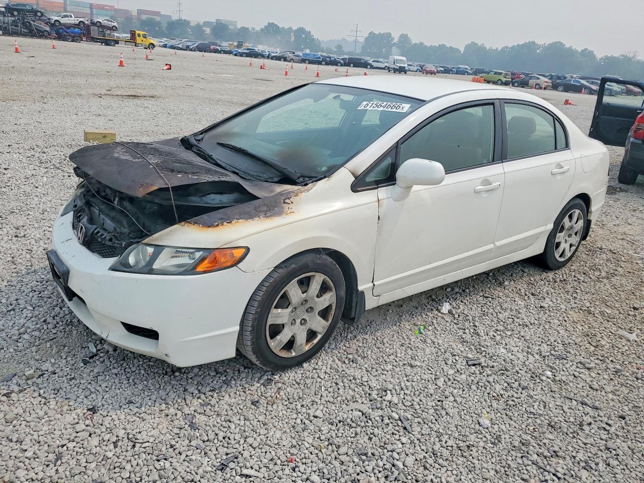 2010 Honda Civic LX, VIN 2HGFA1F54AH546587 — Engine fire