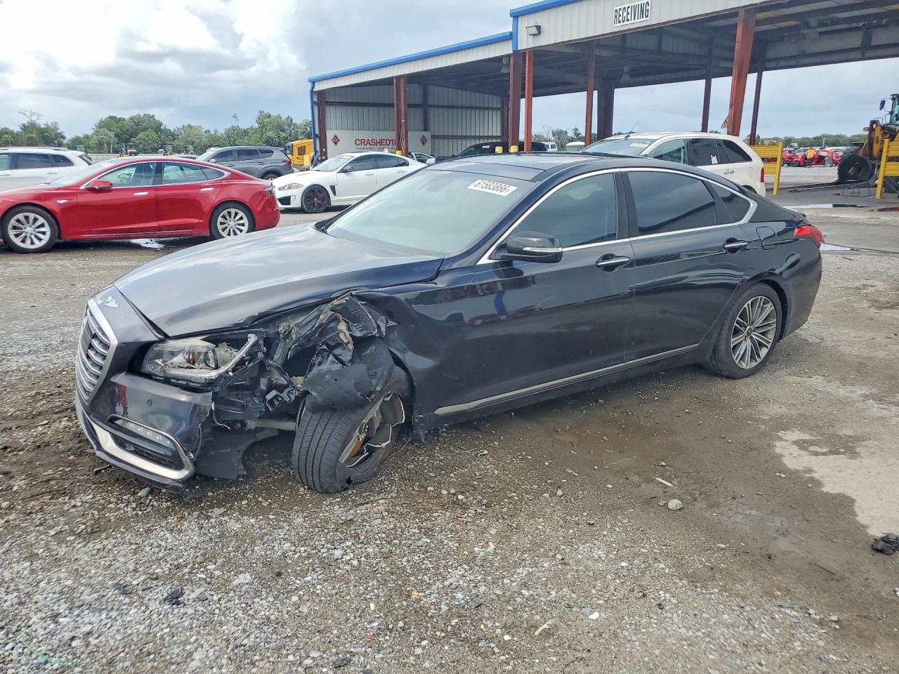 2018 Genesis G80 3.8L, VIN KMHGN4JE0JU248644 — Front end