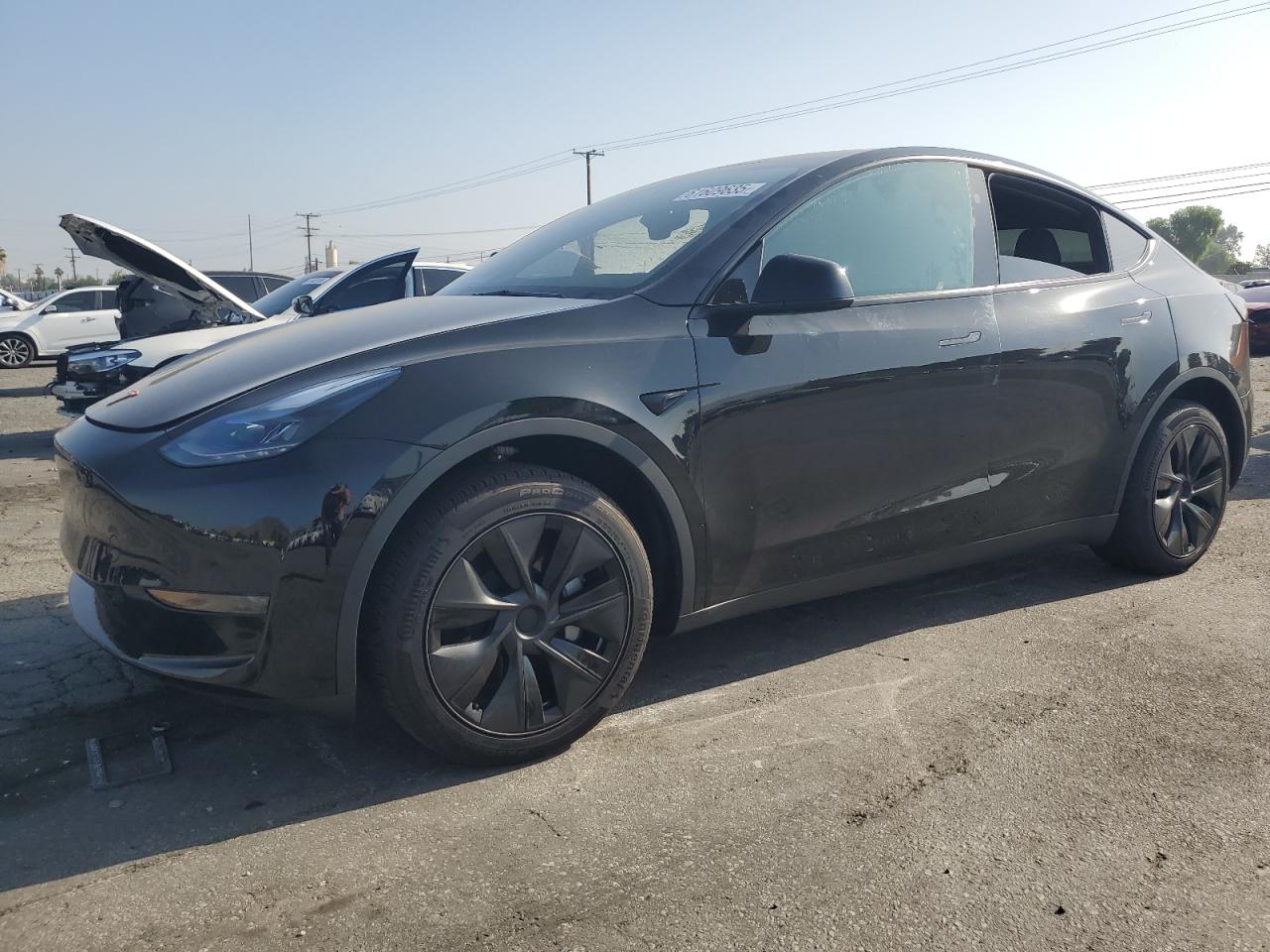 2025 Tesla Model Y Long Range, VIN 7SAYGDED7SF249758 — Interior fire