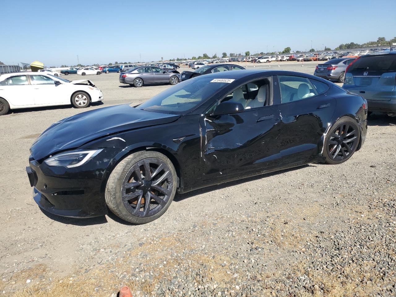 2022 Tesla Model S Plaid, VIN 5YJSA1E69NF460808 — Prior damage history
