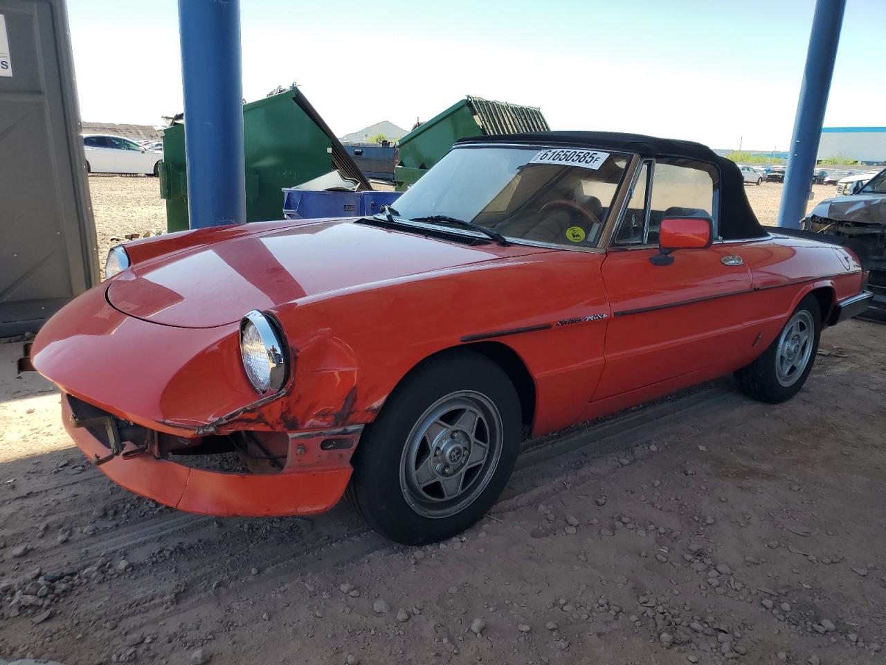 1985 Alfa Romeo Spider Veloce, VIN ZARBA5415F1021439 — Front end