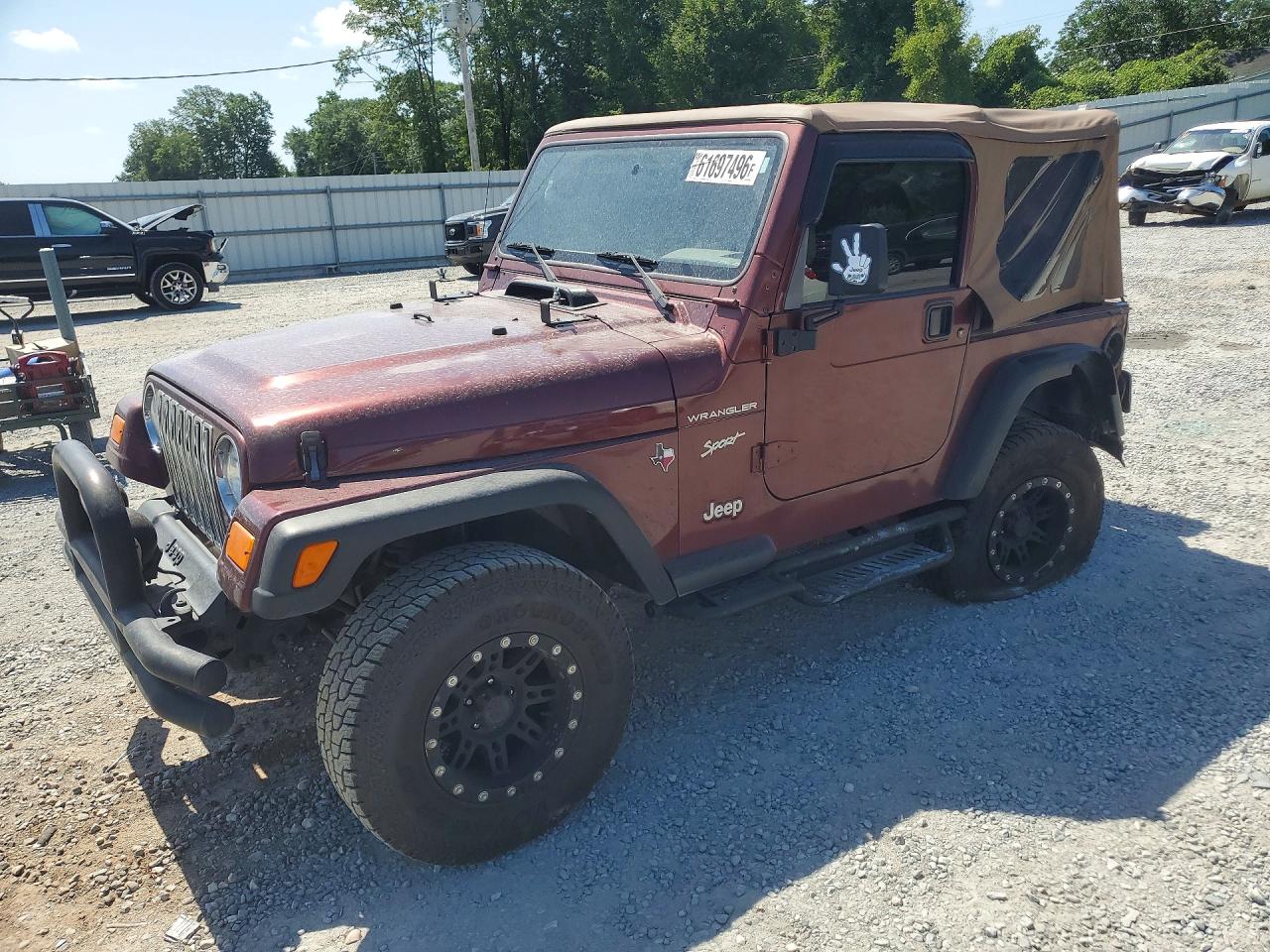 2002 Jeep Wrangler Sport, VIN 1J4FA49S82P701649 — Rear end