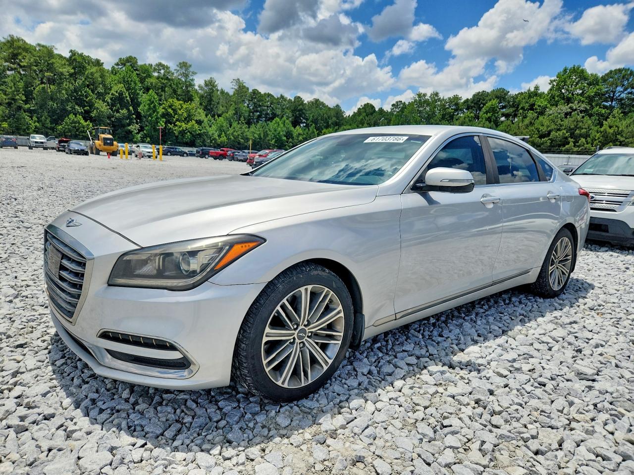 2018 Genesis G80 3.8L, VIN KMHGN4JE0JU235215 — Front end