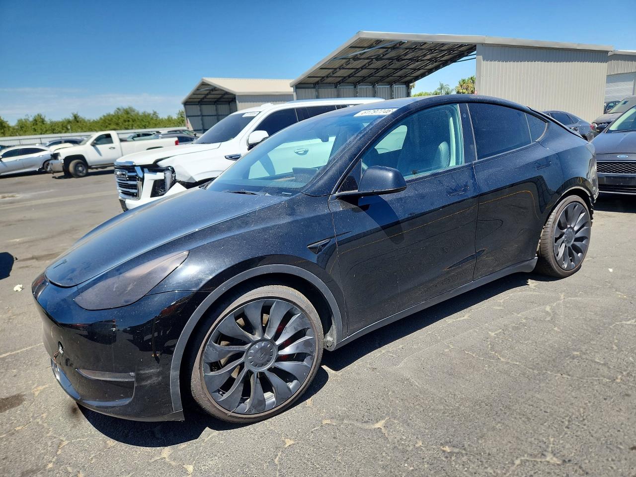 2023 Tesla Model Y Performance, VIN 7SAYGDEF2PF595175 — Rear end
