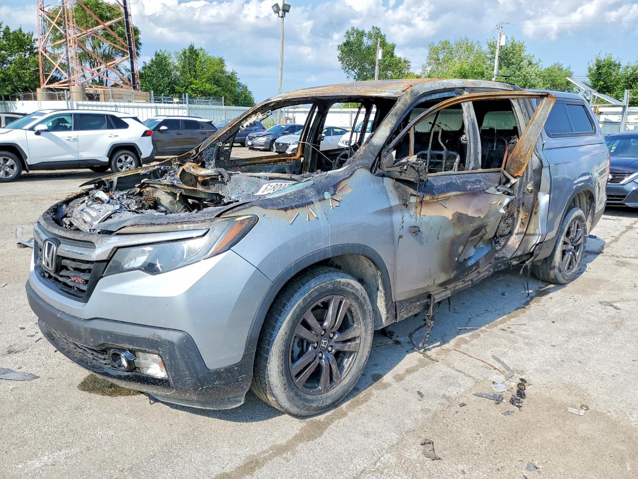 2019 Honda Ridgeline Sport, VIN 5FPYK3F17KB047987 — Burn
