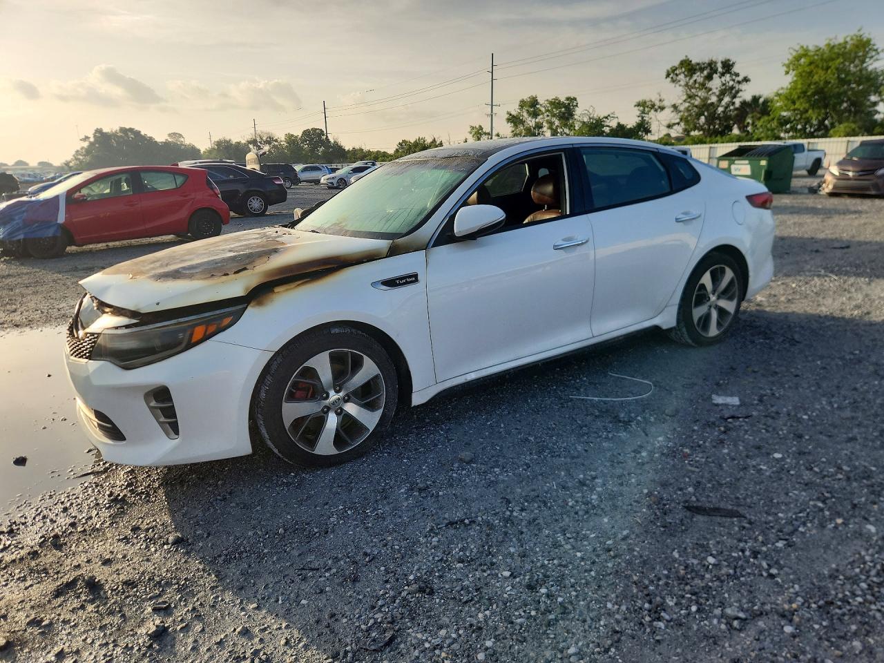 2016 Kia Optima SX Turbo, VIN 5XXGW4L21GG011146 — Engine fire