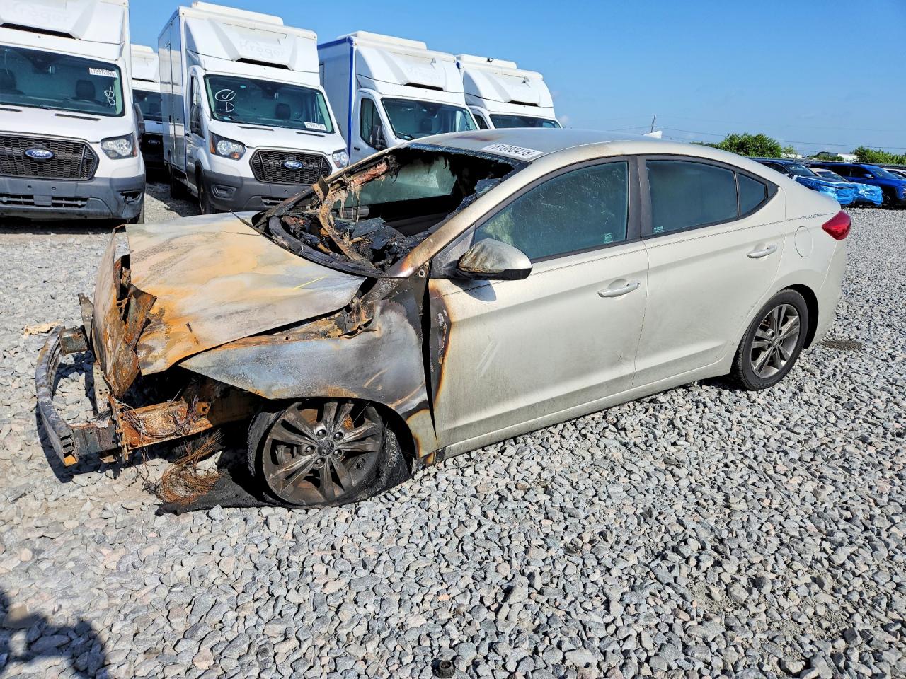 2018 Hyundai Elantra SEL, VIN 5NPD84LF8JH253086 — Engine fire