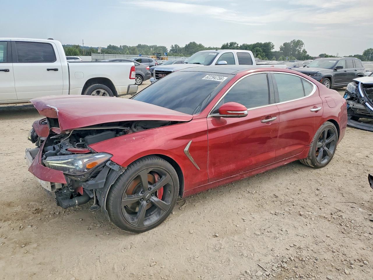 2019 Genesis G70 Dynamic, VIN KMTG34LE6KU021727 — Перед