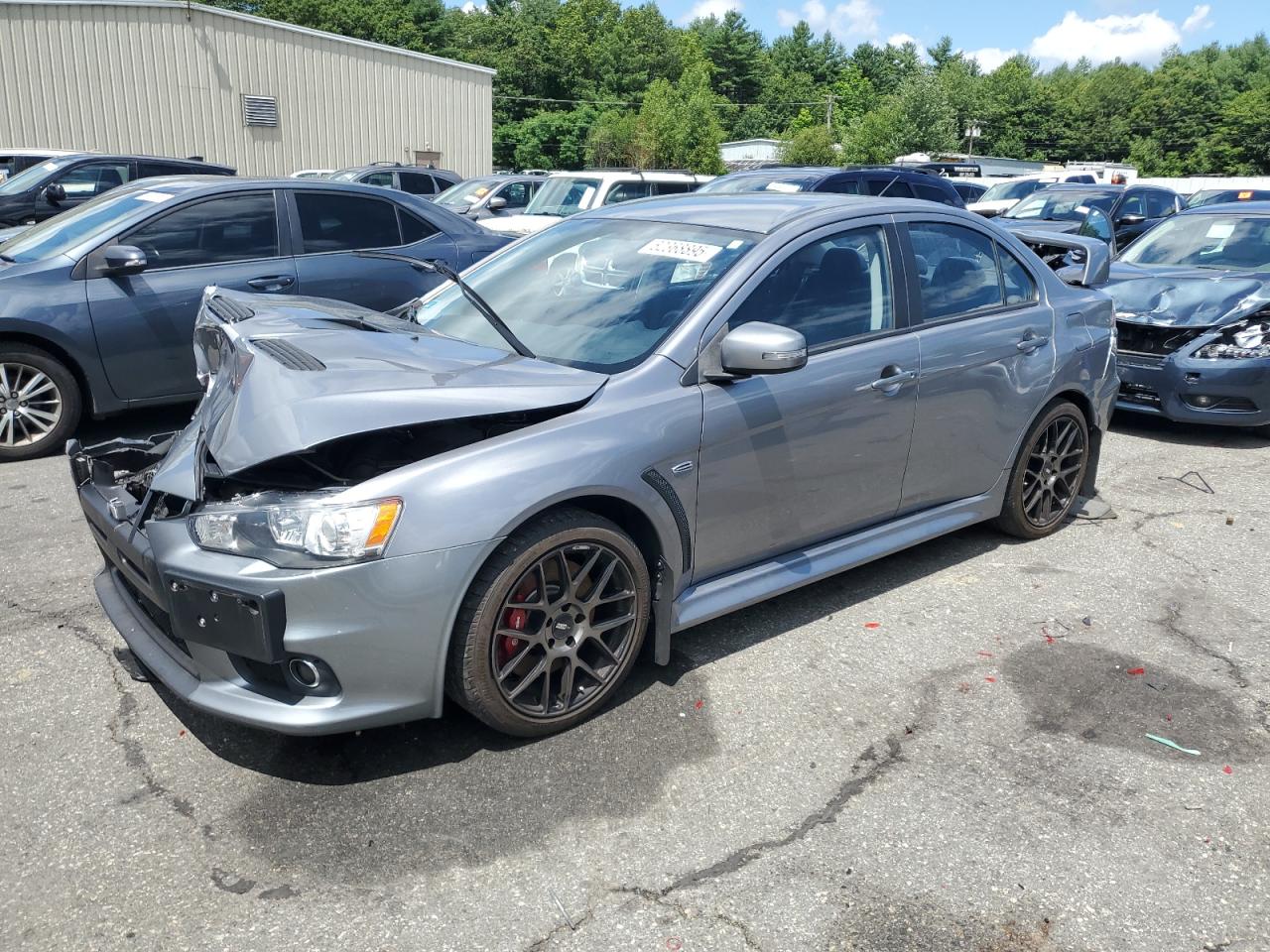 2015 Mitsubishi Lancer Evolution GSR, VIN JA32W8FV4FU019305 — Rear end